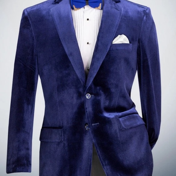 Vinci Mens Blue Velvet Blazer NWT 4XL